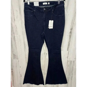 A Loves A Women's Flare‎ Dark Denim Boho Jeans Size 31 Blue
